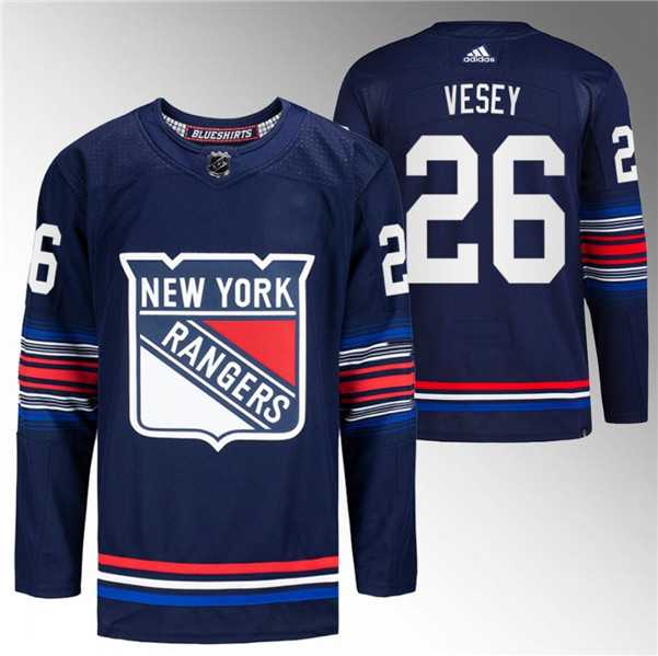Men%27s New York Rangers #26 Jimmy Vesey Navy Stitched Jersey Dzhi